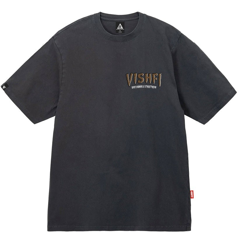 CAMISETA VISH WOLF CINZA ESTONADO - "HALLOWEEN 2022"