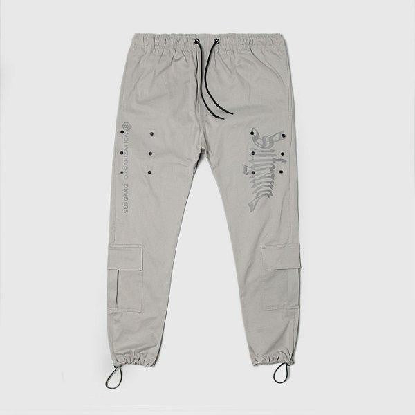 Calça  Bolso Removível Cinza