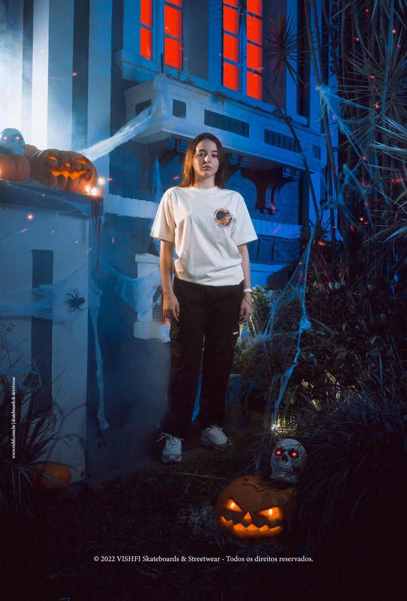 CAMISETA VAMPIRE GIRL OFF WHITE "HALLOWEEN"