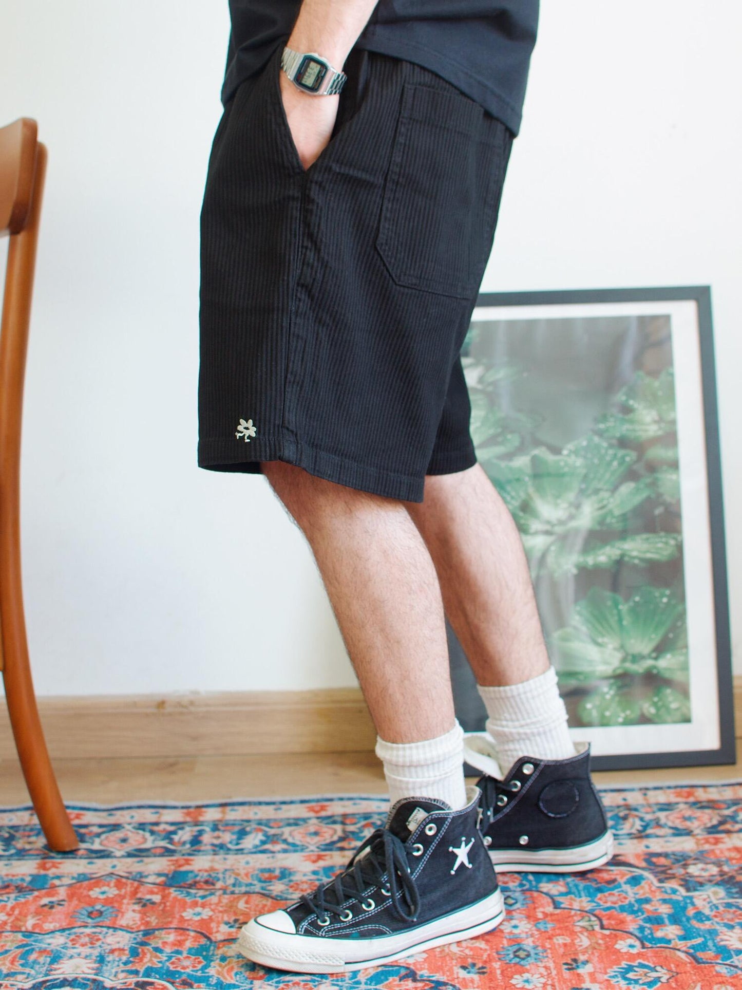 Short Cotelê Preto