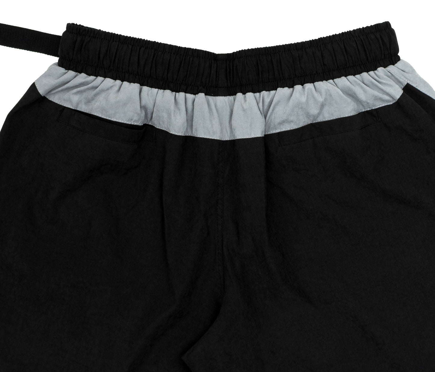 Angled Nylon Shorts In Black