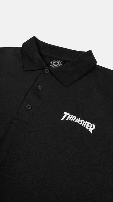 THRASHER - POLO - BLACK