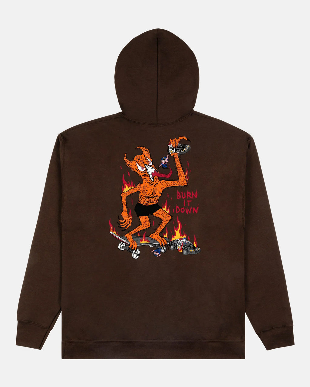 BURN IT DOWN - HOODIE - DARK CHOCOLATE - Four Street