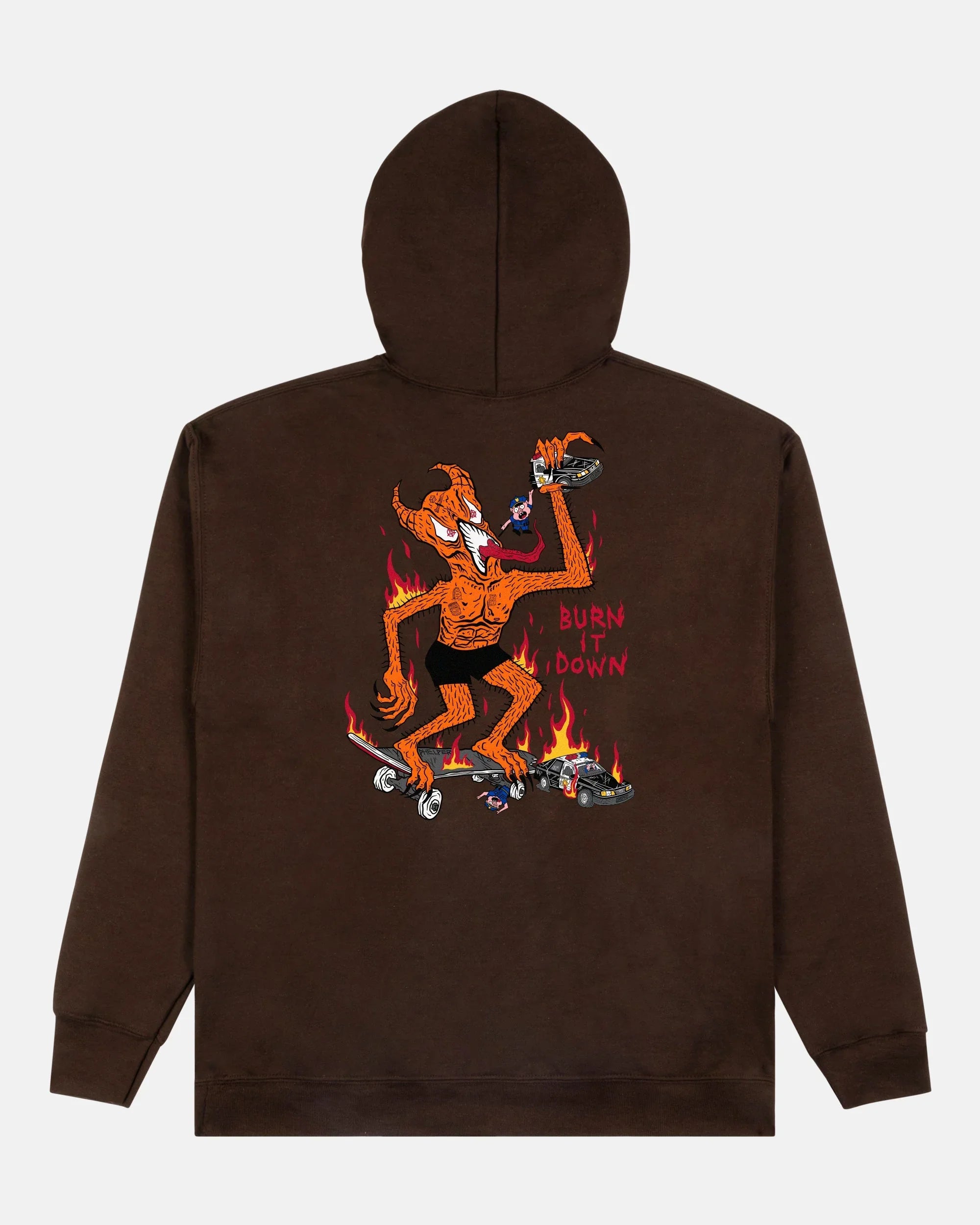 BURN IT DOWN - HOODIE - DARK CHOCOLATE