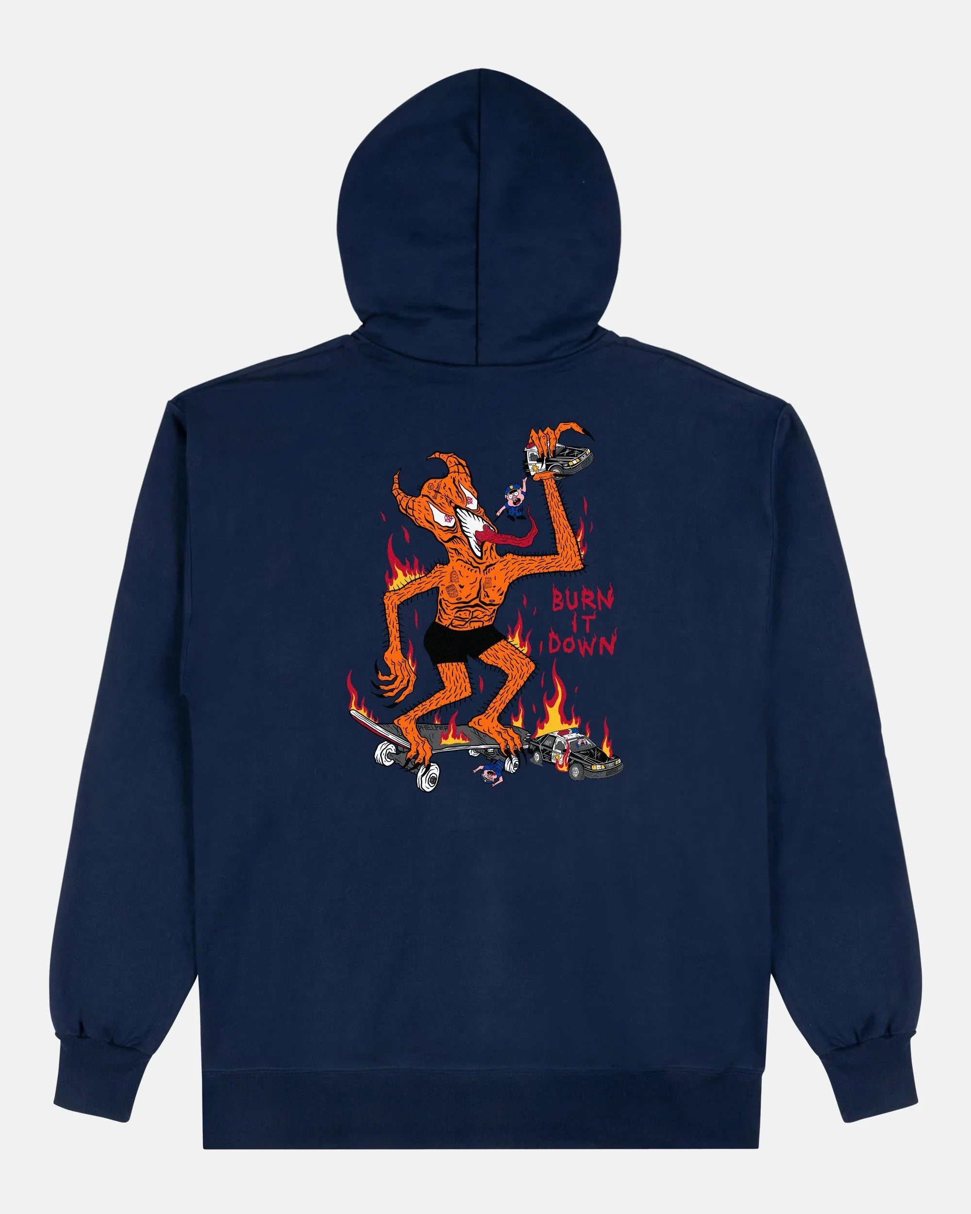 BURN IT DOWN - HOODIE - NAVY