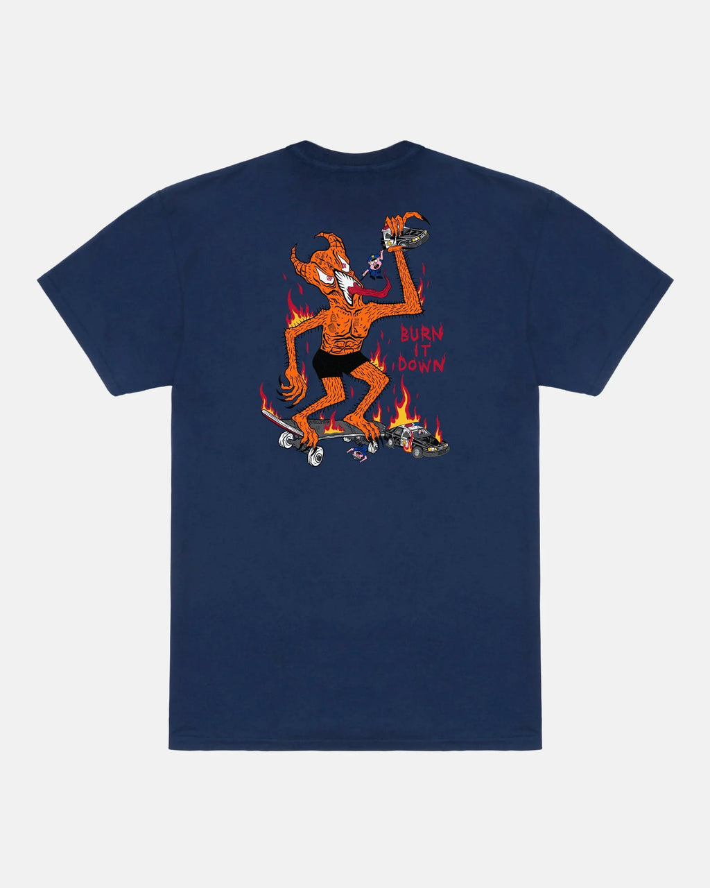 BURN IT DOWN - TSHIRT - NAVY - Four Street
