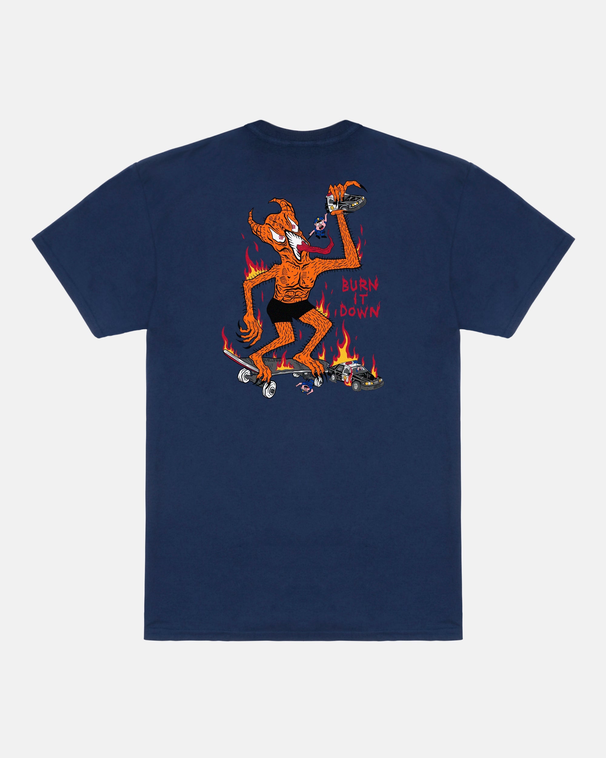 BURN IT DOWN - TSHIRT - NAVY