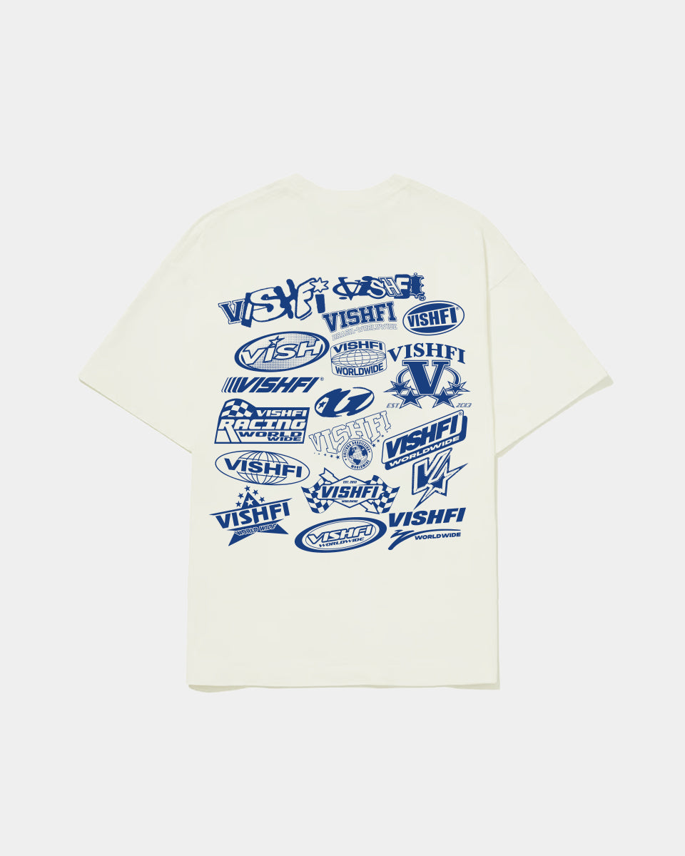 Camiseta Blue Logotypes Off White