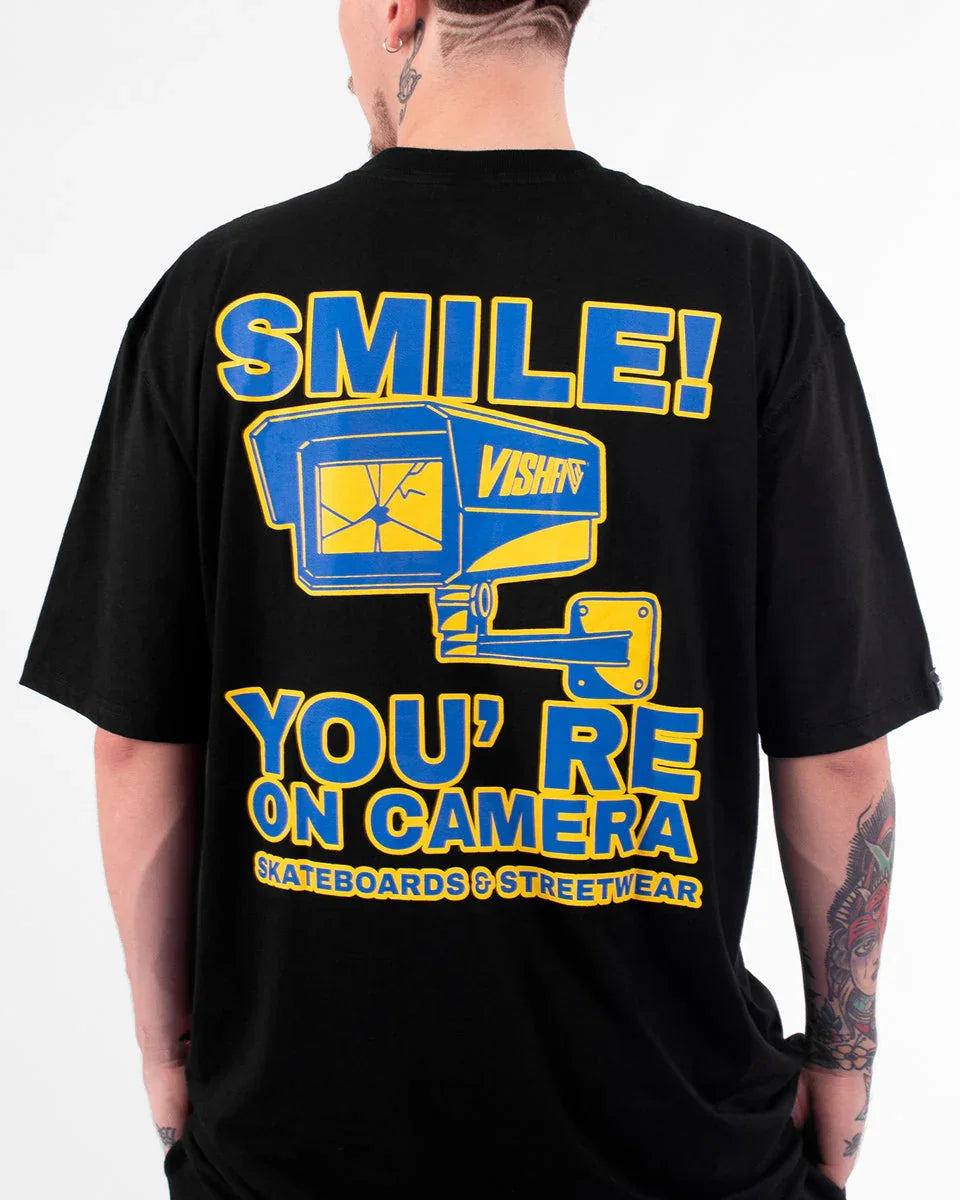 Camiseta Smile! You Re On Camera Preta - Four Street