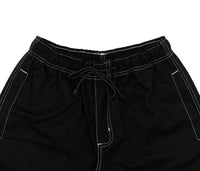 Contrast Twill Shorts In Black