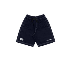 Contrast Twill Shorts In Navy