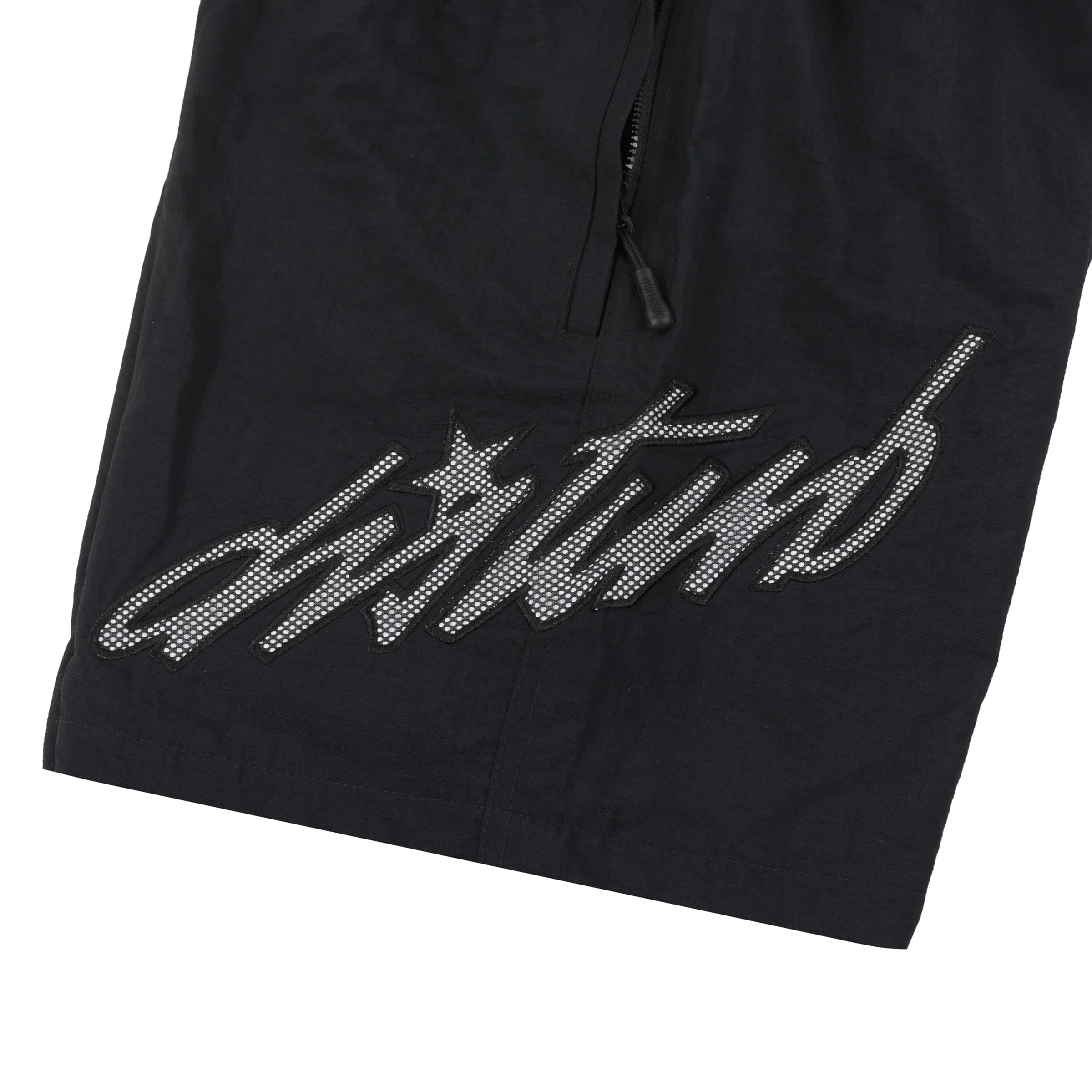 Cursive Nylon Shorts in Black - Four Street