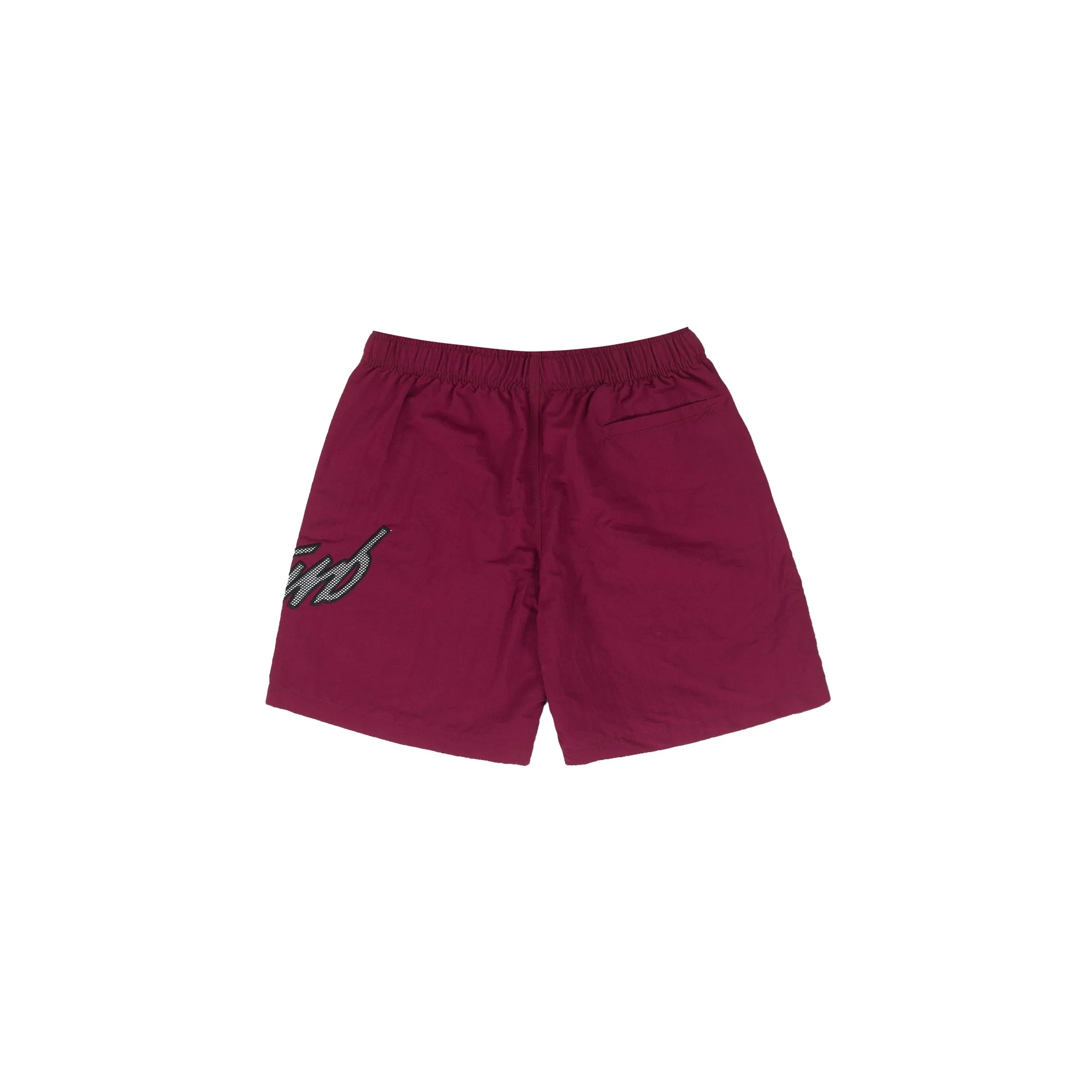 Cursive Nylon Shorts in Burgundy - Four Street