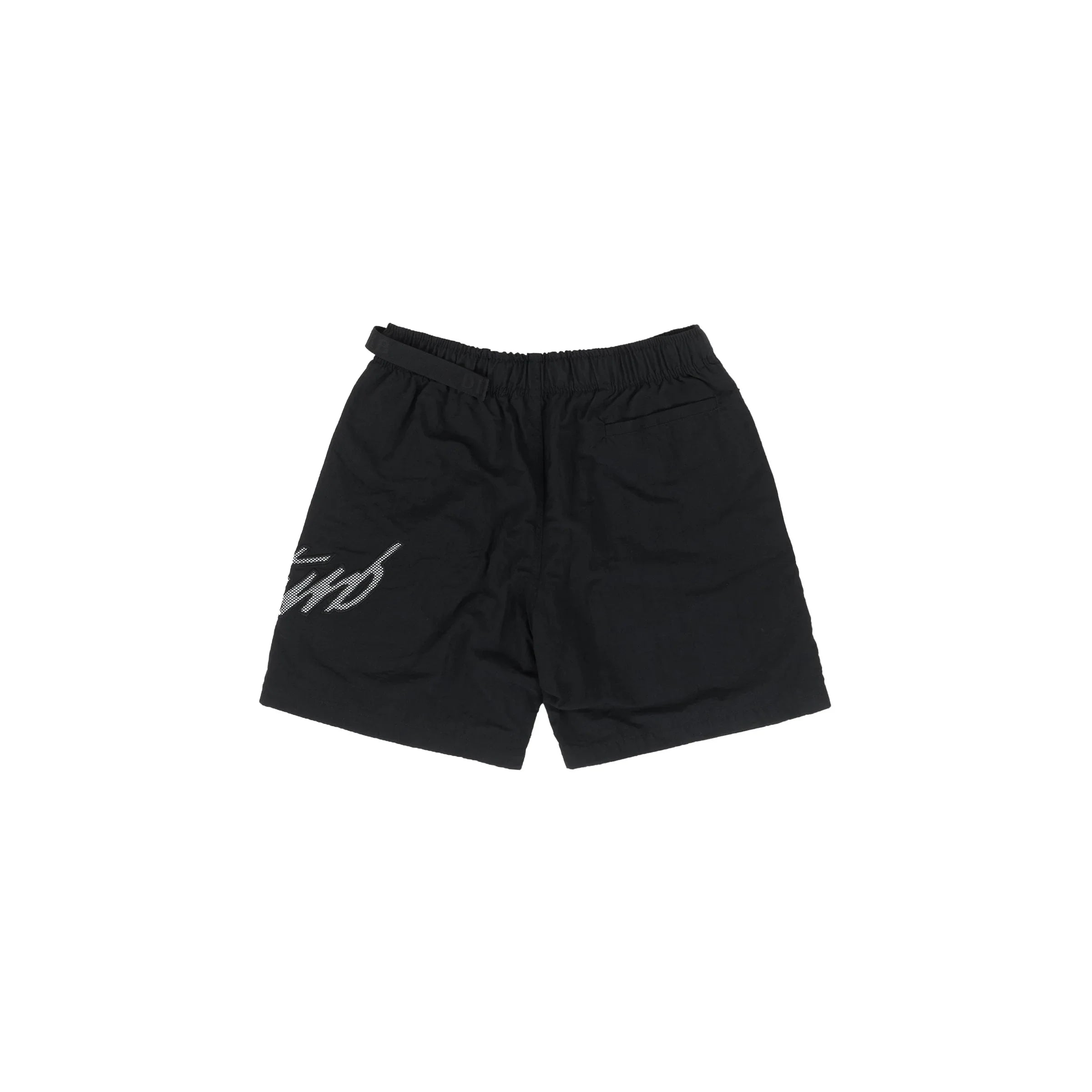 Cursive Nylon Shorts in Black - Four Street
