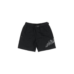 Cursive Nylon Shorts in Black