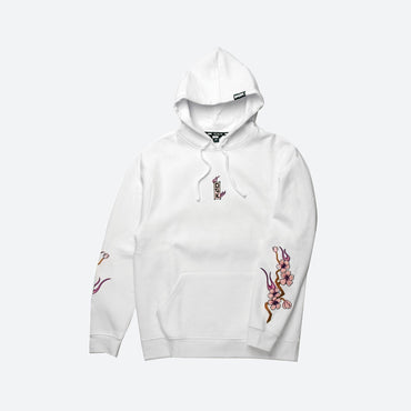 Fire Blossom Embroidered Hooded Fleece