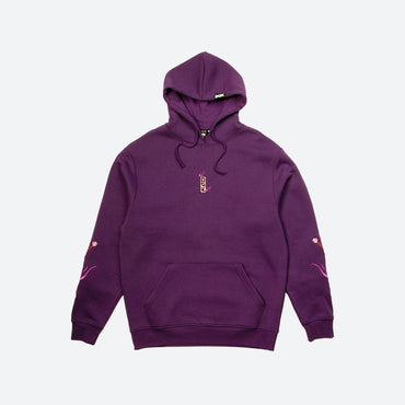 Fire Blossom Embroidered Hooded Fleece