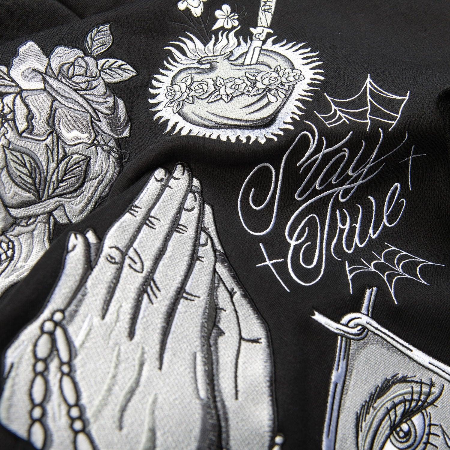 Inked Embroidered Hooded Fleece - Four Street