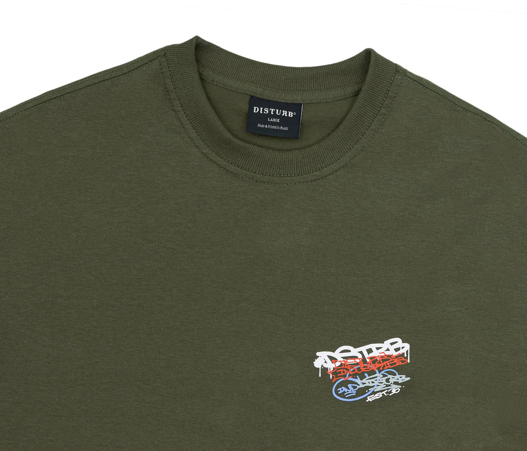 Essential Markers T-Shirt In Dark Green - Four Street