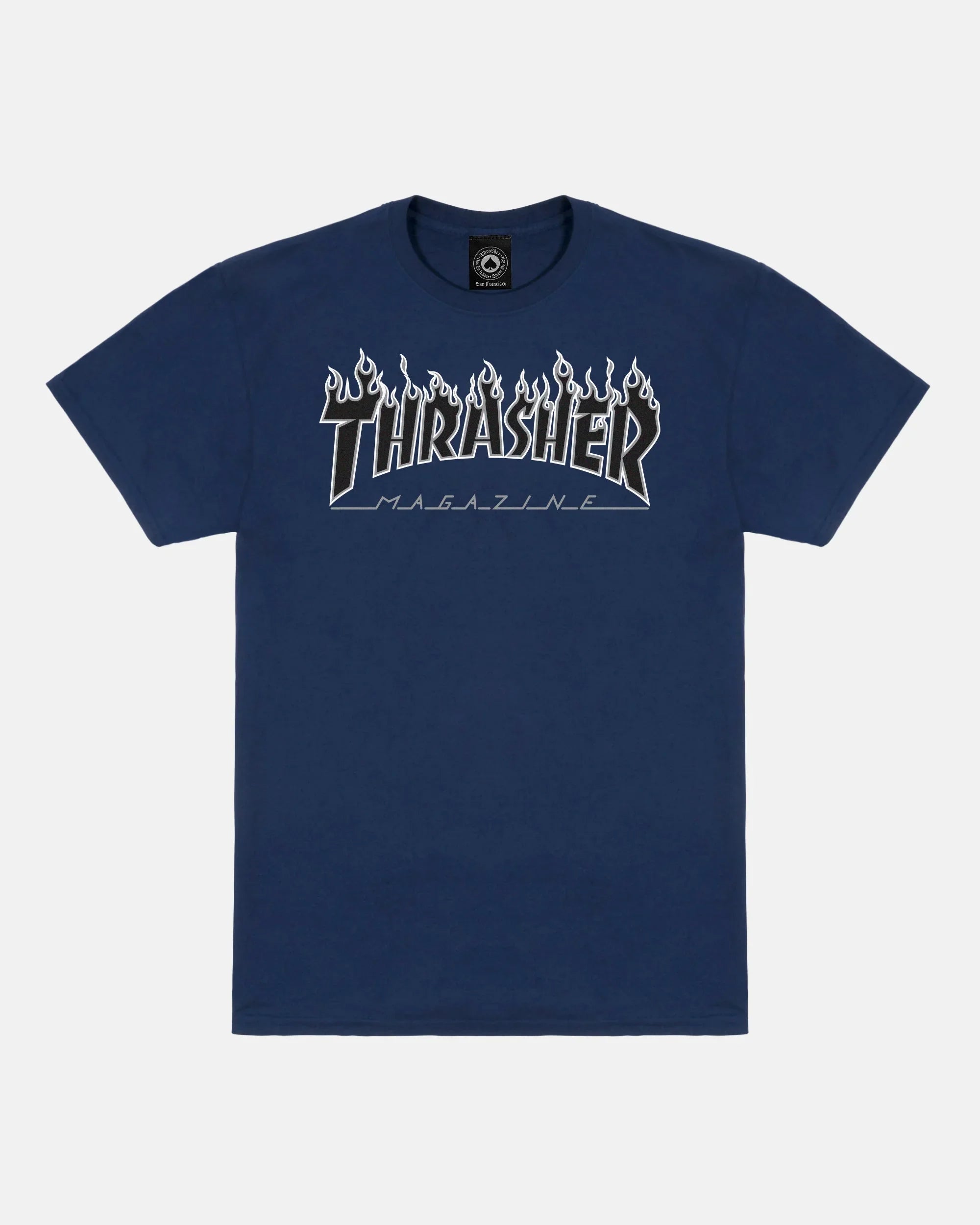 FLAME - TSHIRT - NAVY / BLACK - Four Street