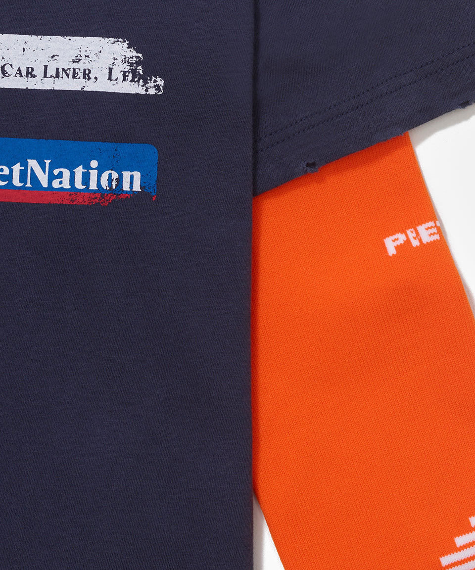 Camiseta Manga Longa Piet F.C - Vintage Blue/Laranja