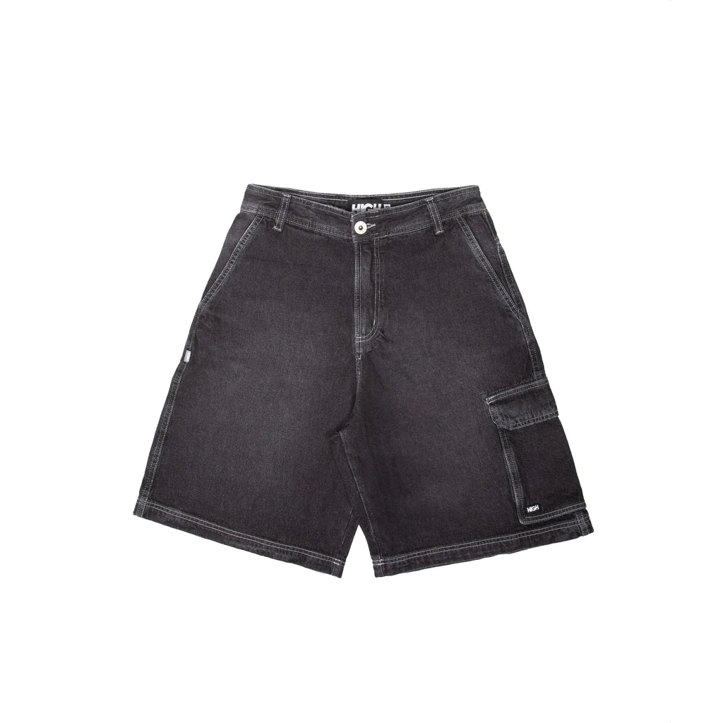 Faded Denim Shorts Black - Four Street