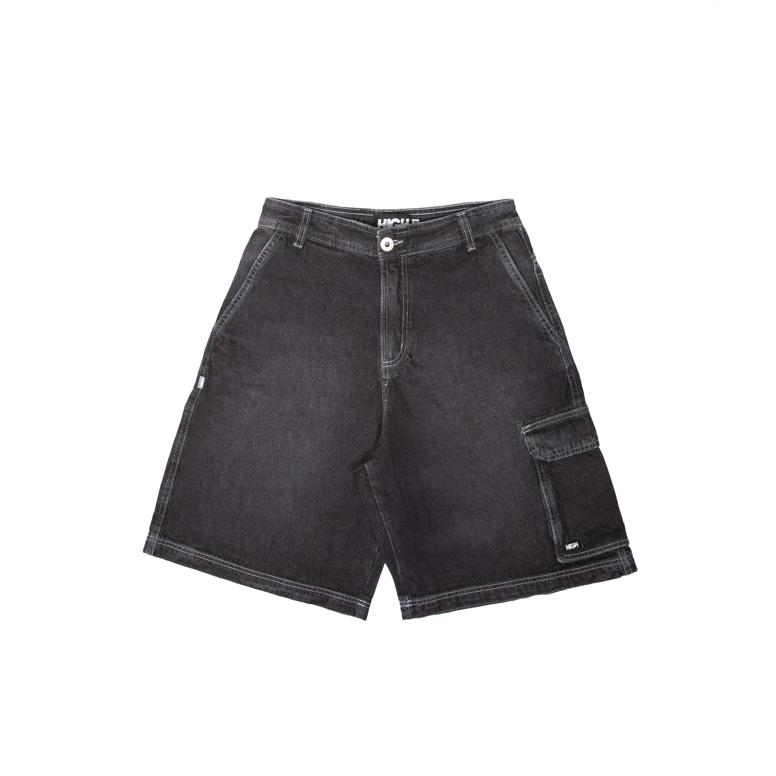 Faded Denim Shorts Black - Four Street