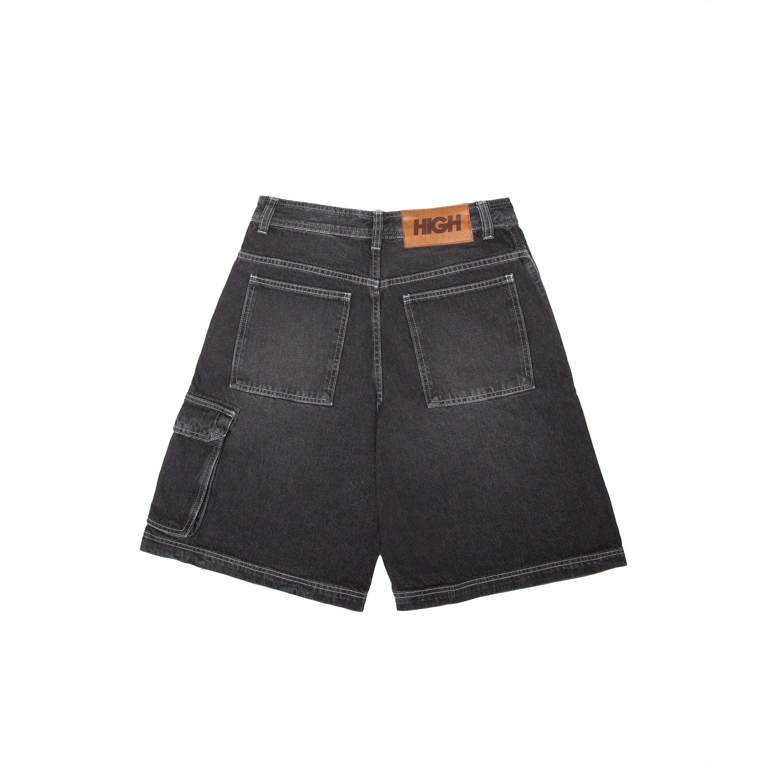 Faded Denim Shorts Black - Four Street