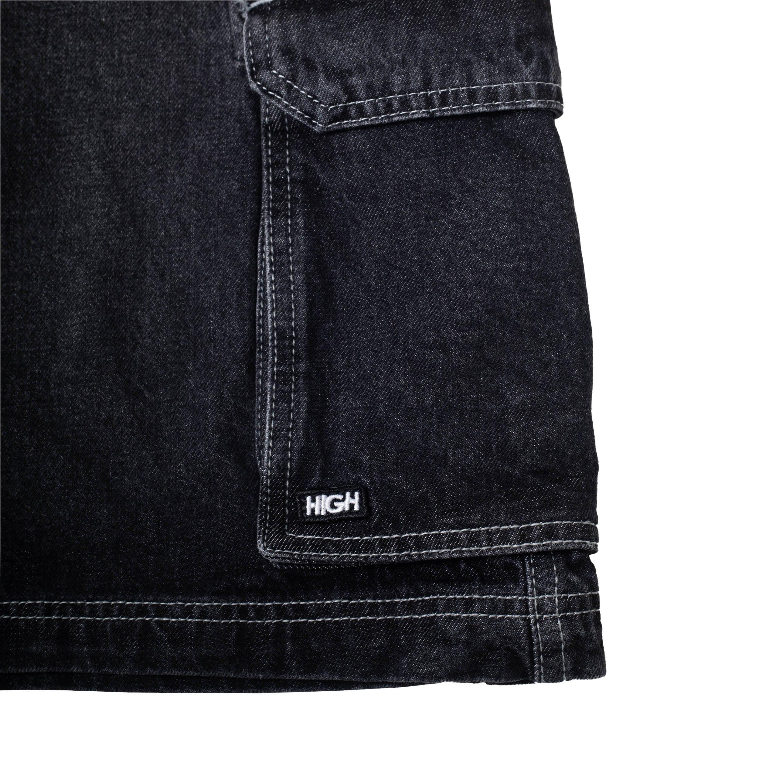 Faded Denim Shorts Black - Four Street