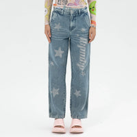 Kawaii Nerm Womens Wide Leg Pants (Medium Wash) - Calça