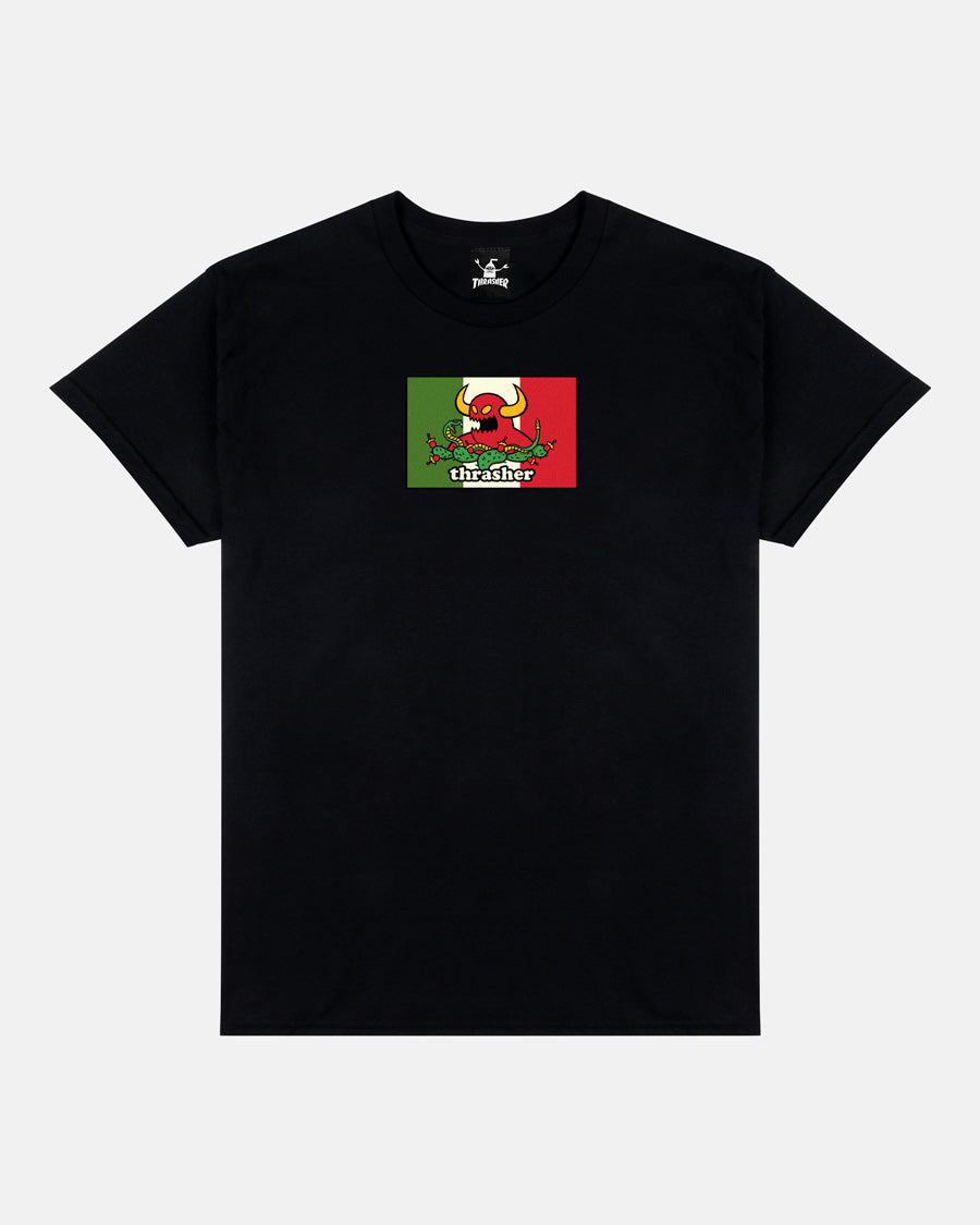 THRASHER X TOY MACHINE - HECHO - T-SHIRT - BLACK