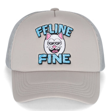 Feline Fine Trucker Hat (Cream)