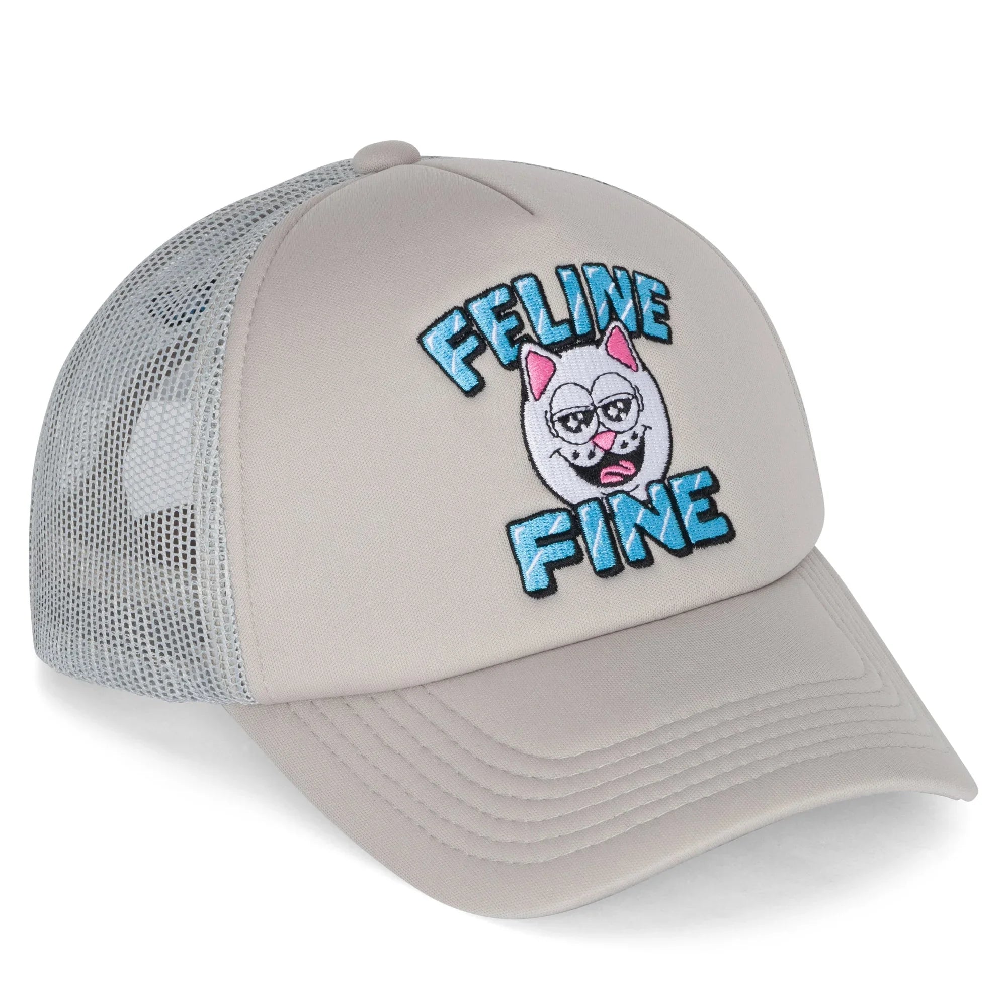 Feline Fine Trucker Hat (Cream) - Four Street