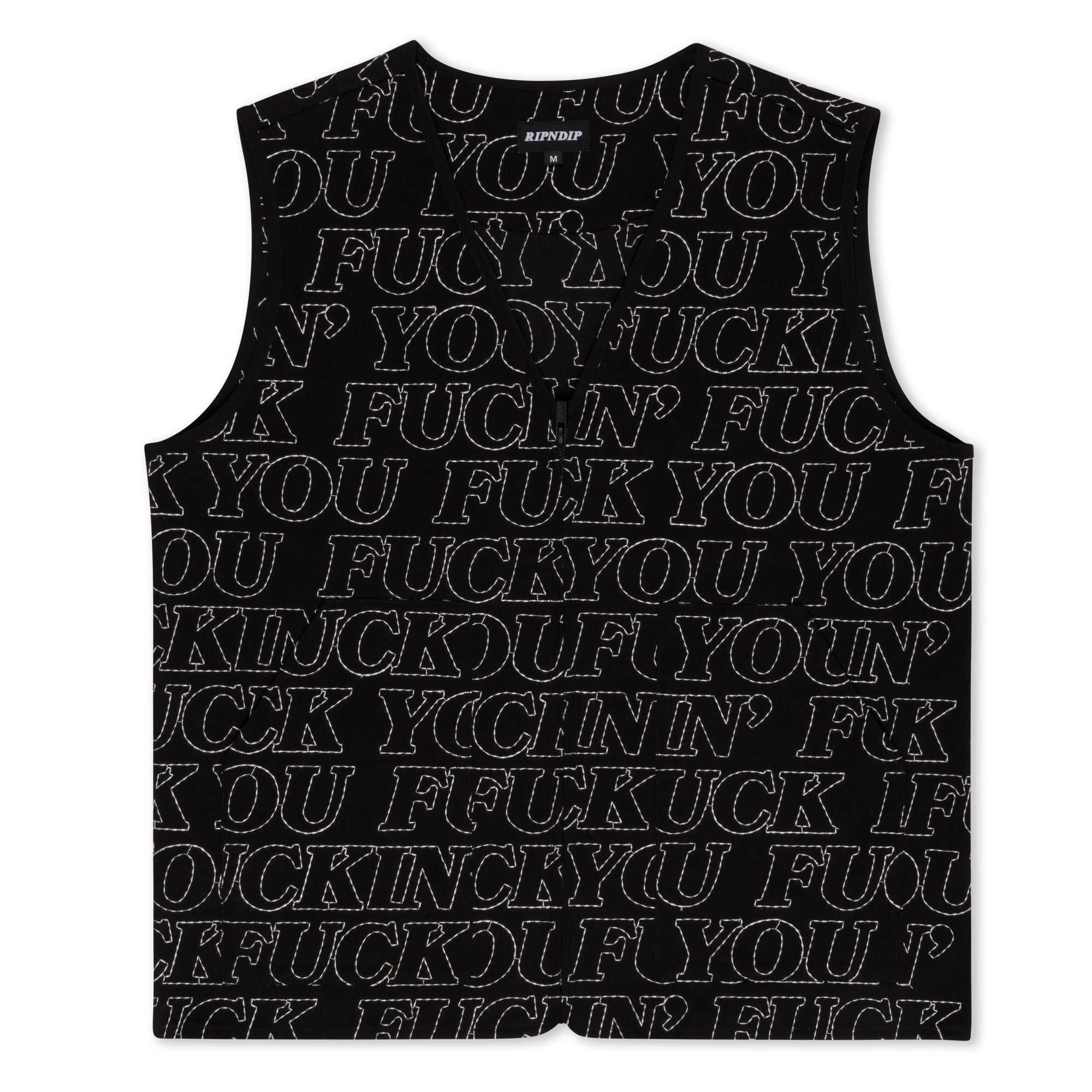 Fuckin Fuck Quilted Vest (Black) - Camiseta