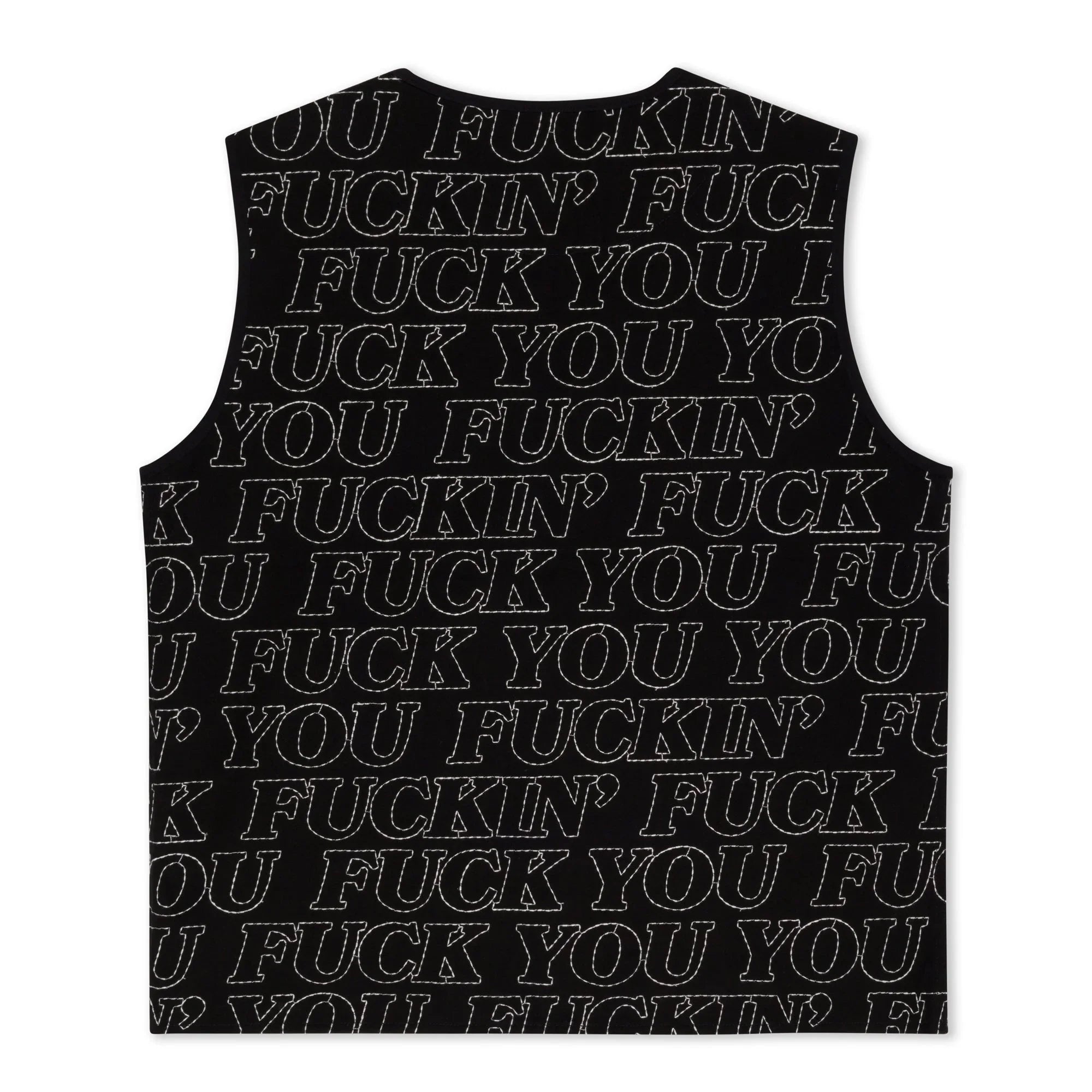 Fuckin Fuck Quilted Vest (Black) - Camiseta - Four Street