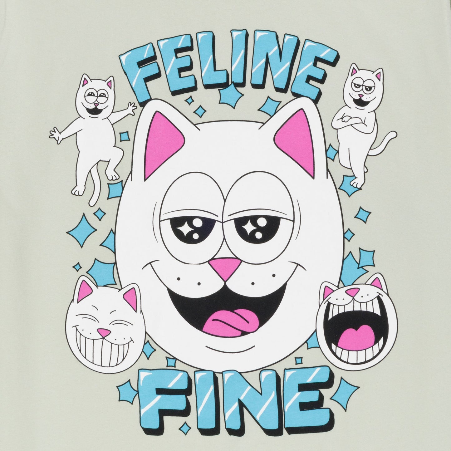 Feline Fine Tee (Sage) - Camiseta