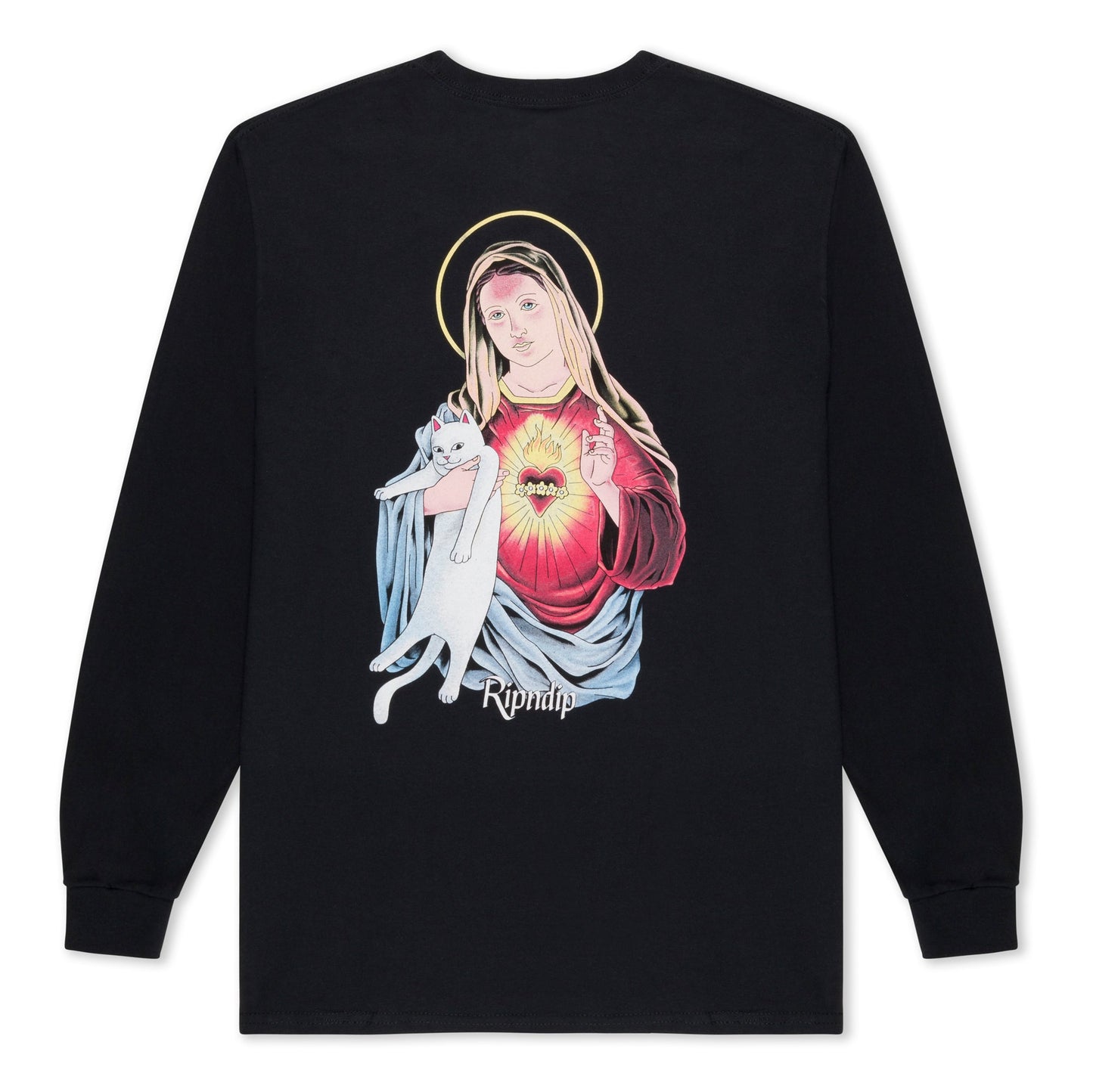 Mother Mary Long Sleeve (Black) - Camiseta