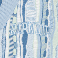 Corded Knit Cropped Long Sleeve (Light Blue) - Camiseta