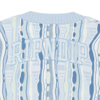 Corded Knit Cropped Long Sleeve (Light Blue) - Camiseta