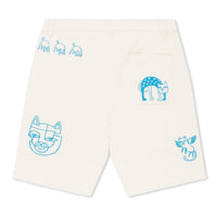 Blonded Denim Shorts (Off White)