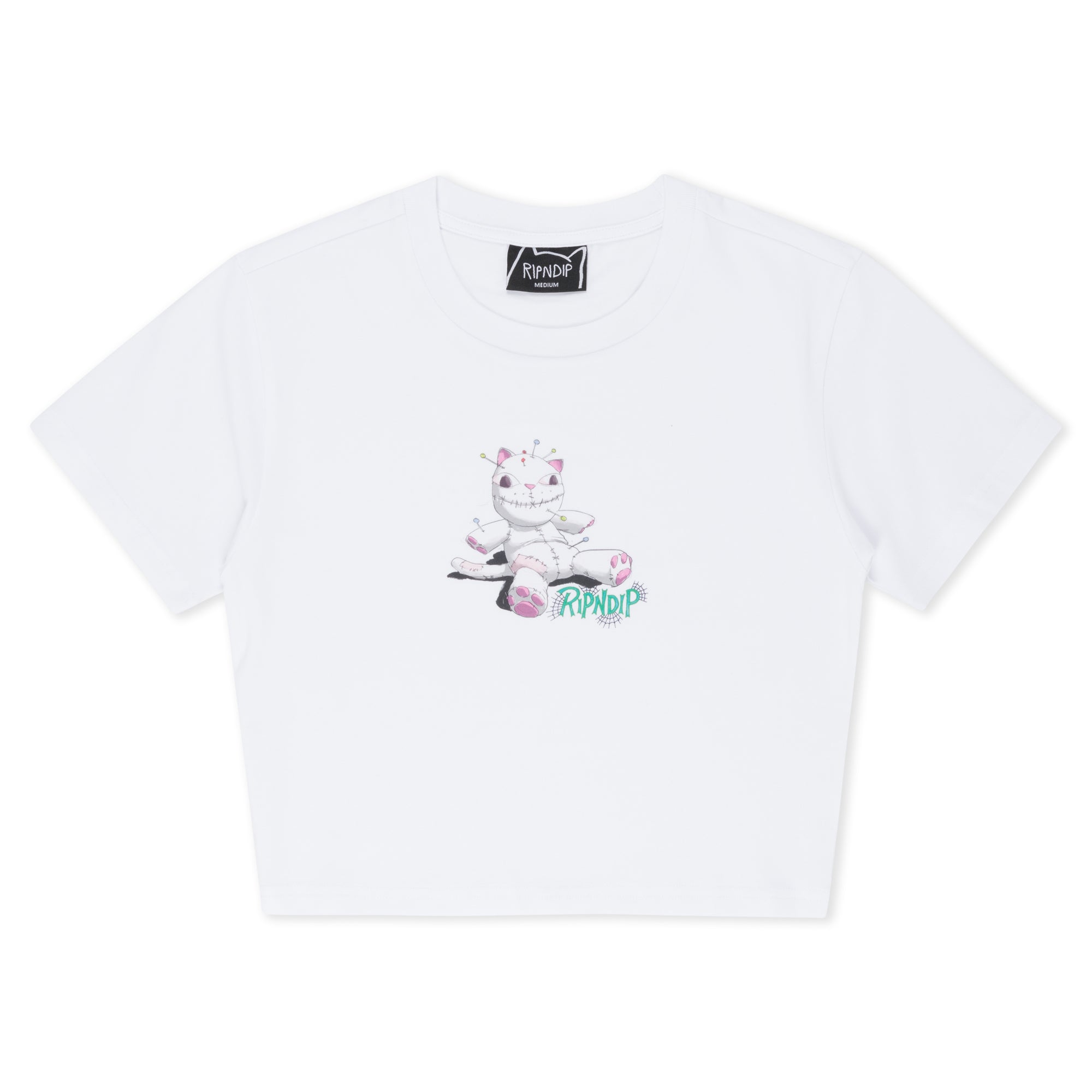 Travis Cropped Baby Tee (White) - Camiseta