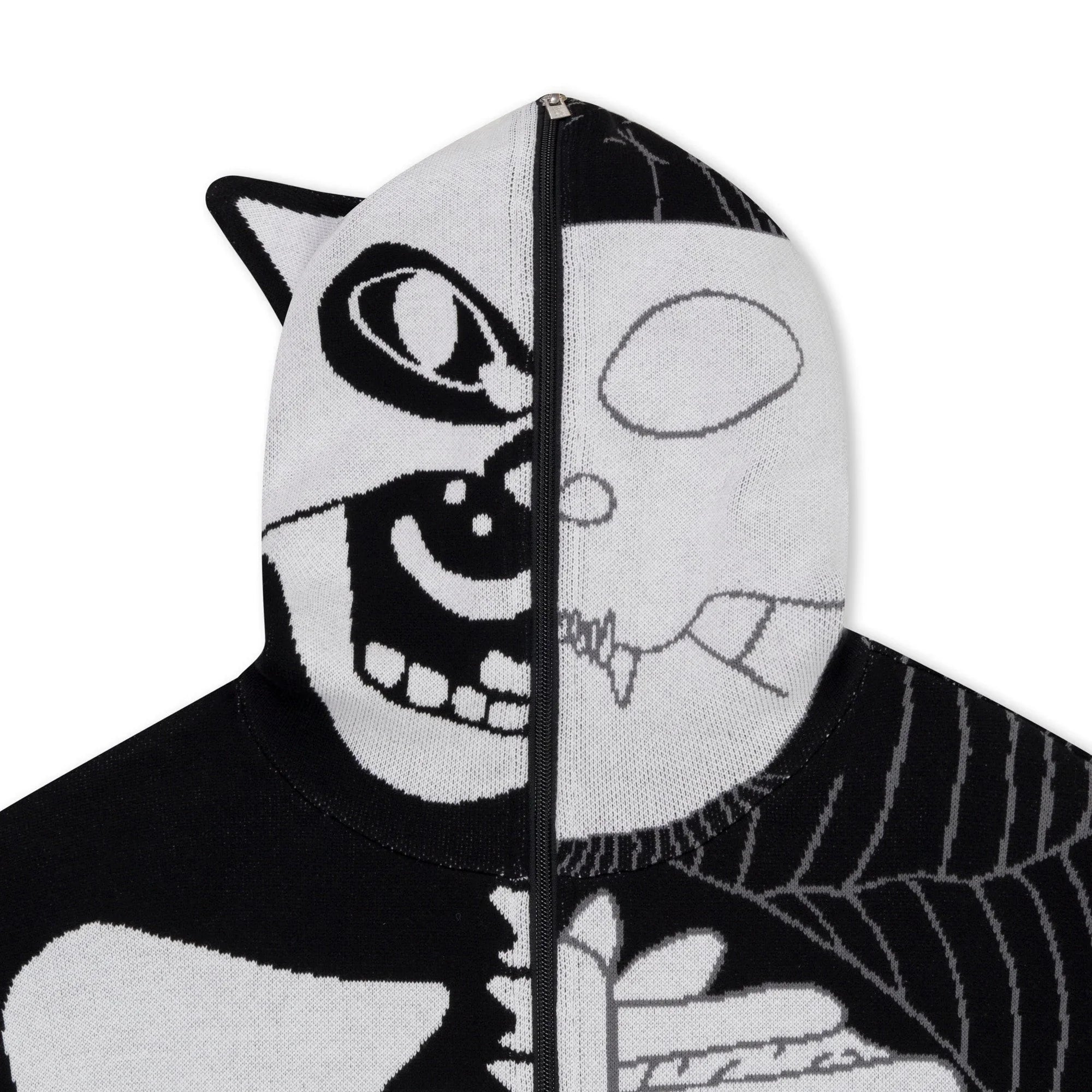 Skelly Nerm Knit Hoodie (Black/White) - Four Street