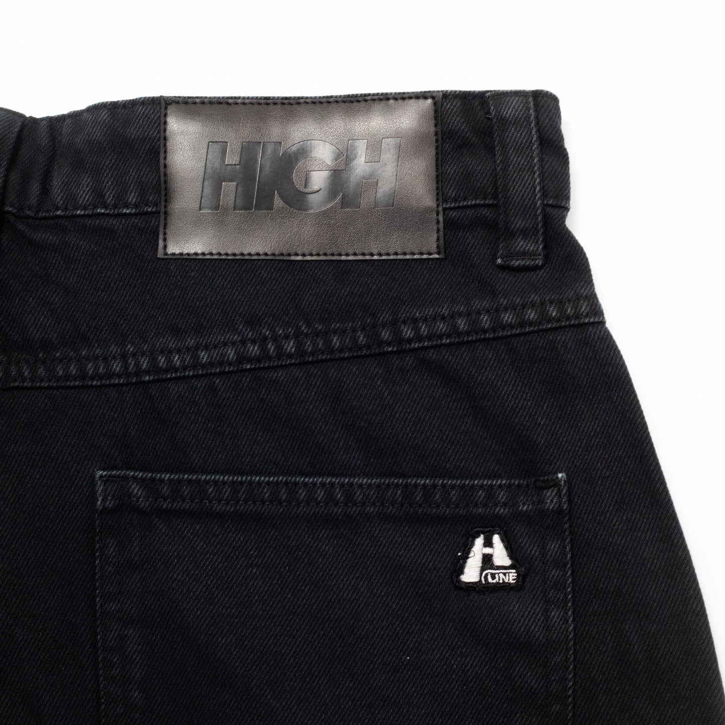 Jeans Pants Logo Line Black