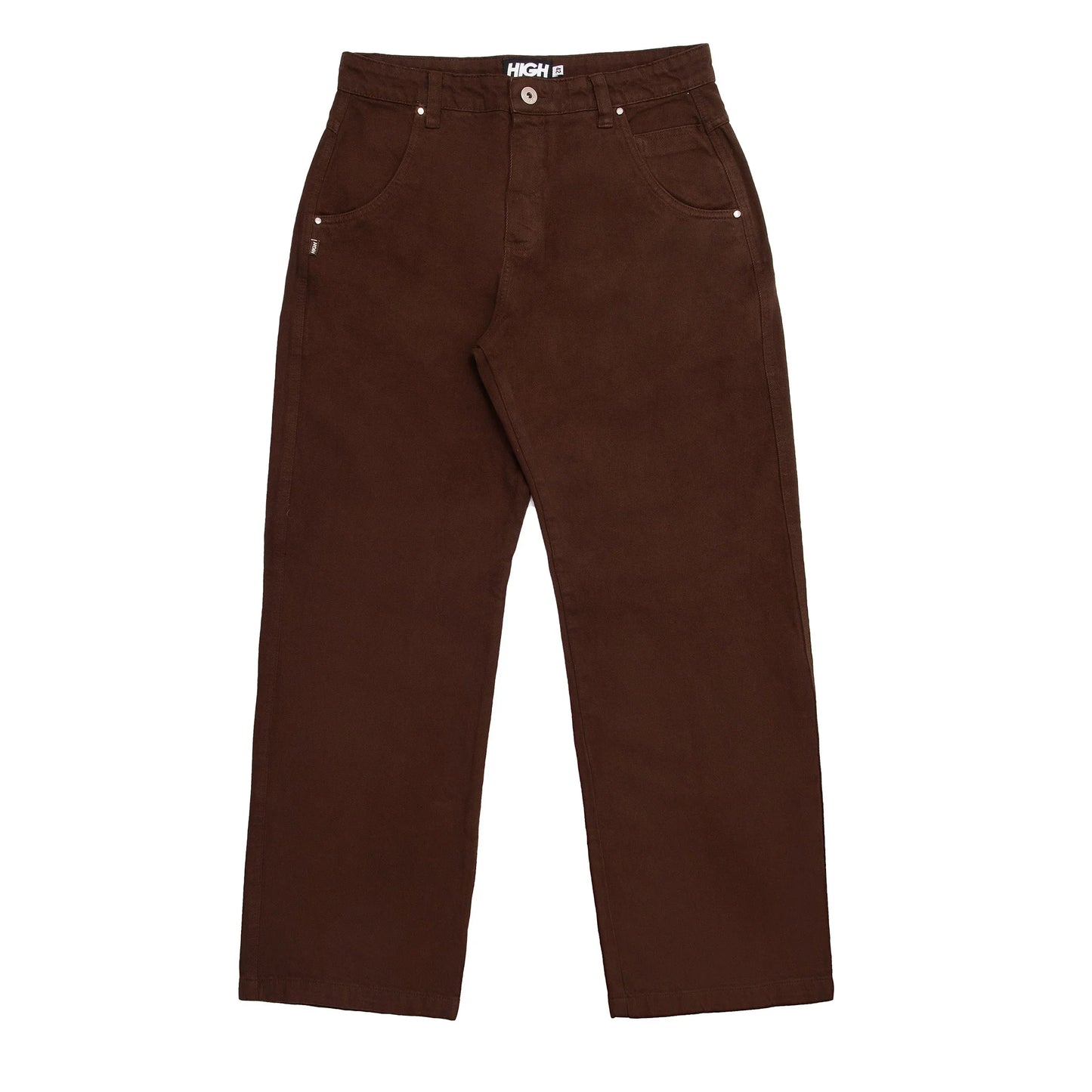Jeans Pants Logo Line Brown
