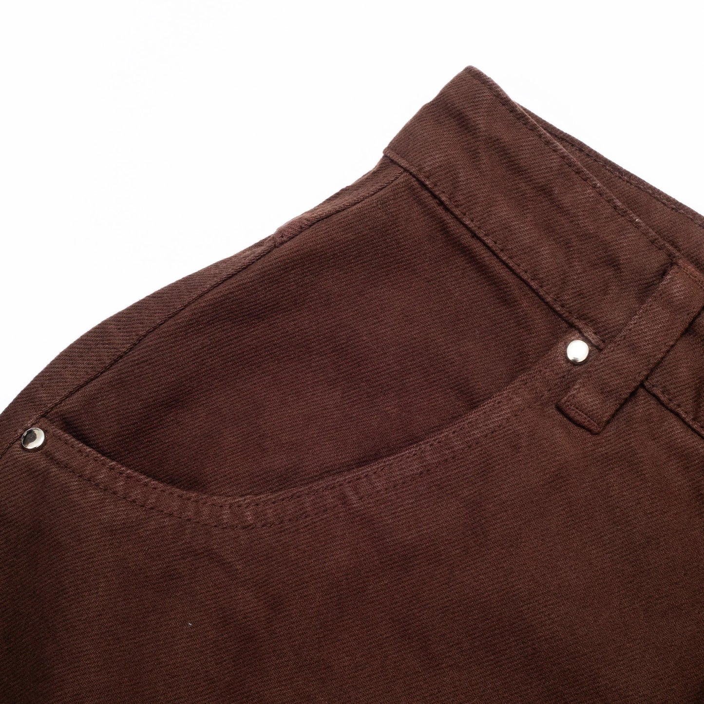 Jeans Pants Logo Line Brown