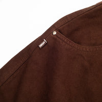 Jeans Pants Logo Line Brown