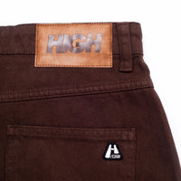 Jeans Pants Logo Line Brown