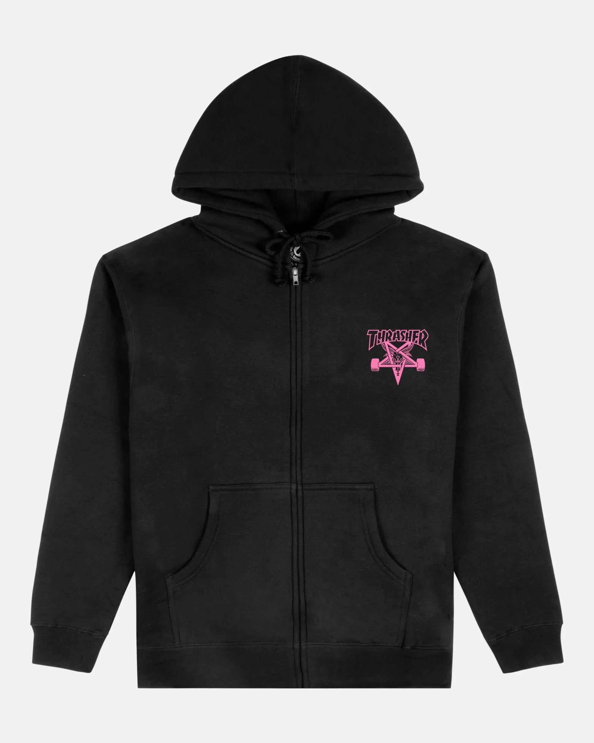 SKATEGOAT - ZIP HOODIE - BLACK/PINK