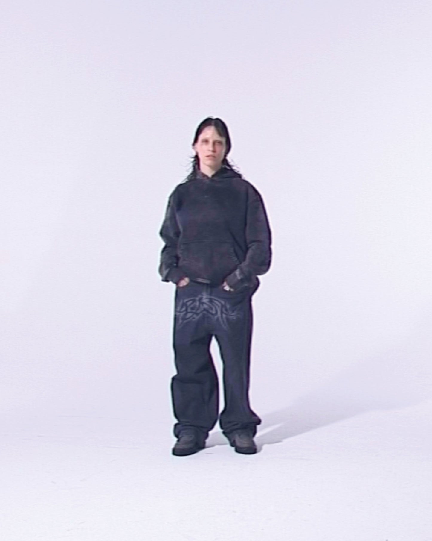 Loose Fit Black Denim - Black