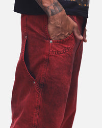 CALÇA JEANS CURVALÍNEA DOUBLE HAND VERMELHA